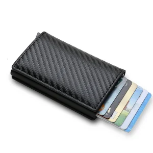 Portefeuille RFID en aluminium pour homme Porte-cartes Porte-monnaie en fibre de carbone Portefeuille fin et élégant pour homme Porte-cartes de crédit Porte-notes